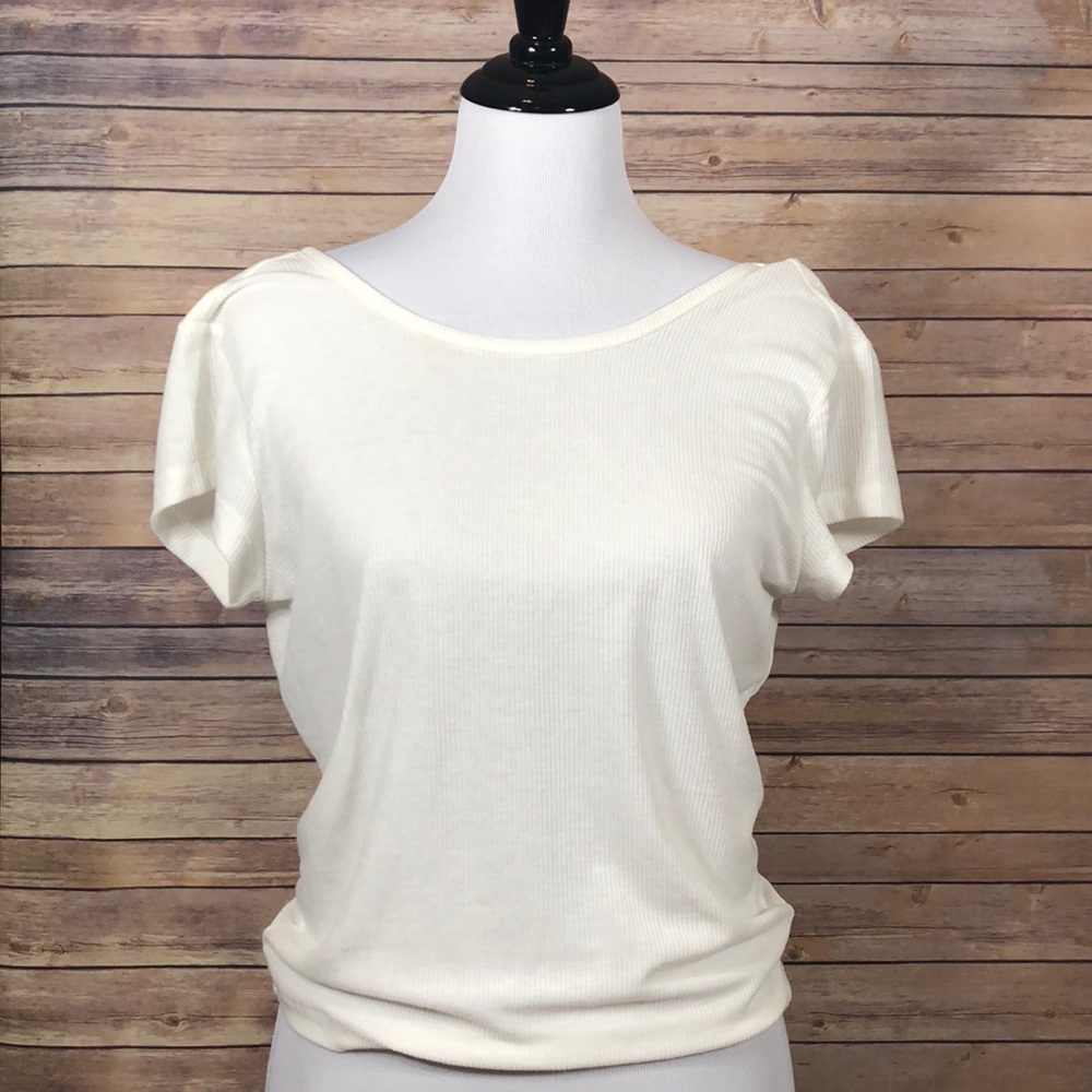 Me to We Essentials White Tee w/Low Back